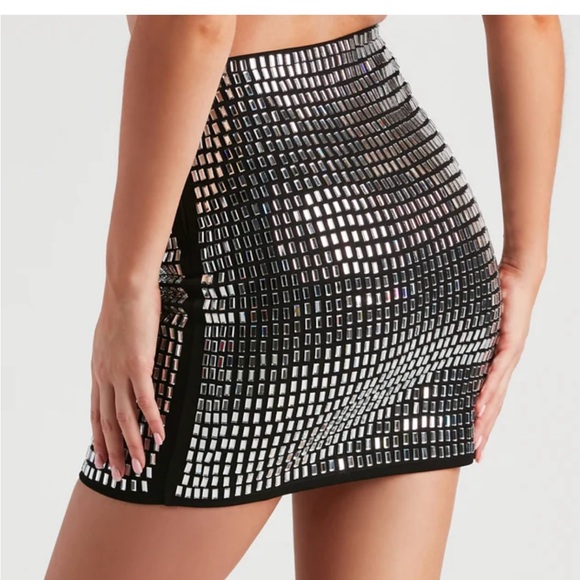 NWT size S Windsor black disco vibes rhinestone set - Picture 3 of 9